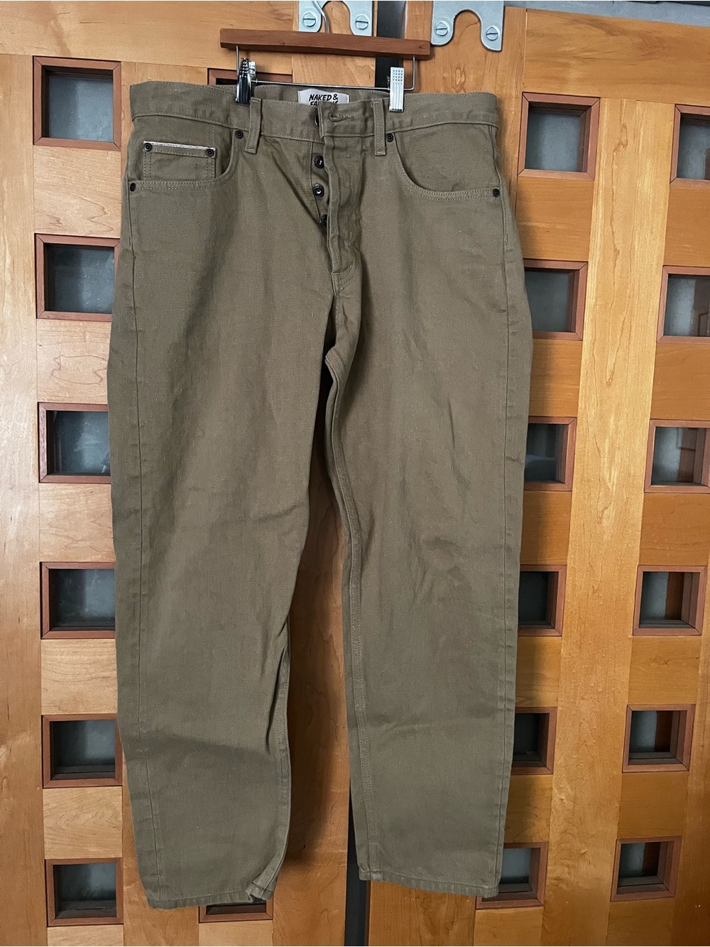 Naked and Famous Easy Guy Camel Slub Selvedge Jeans, 34
